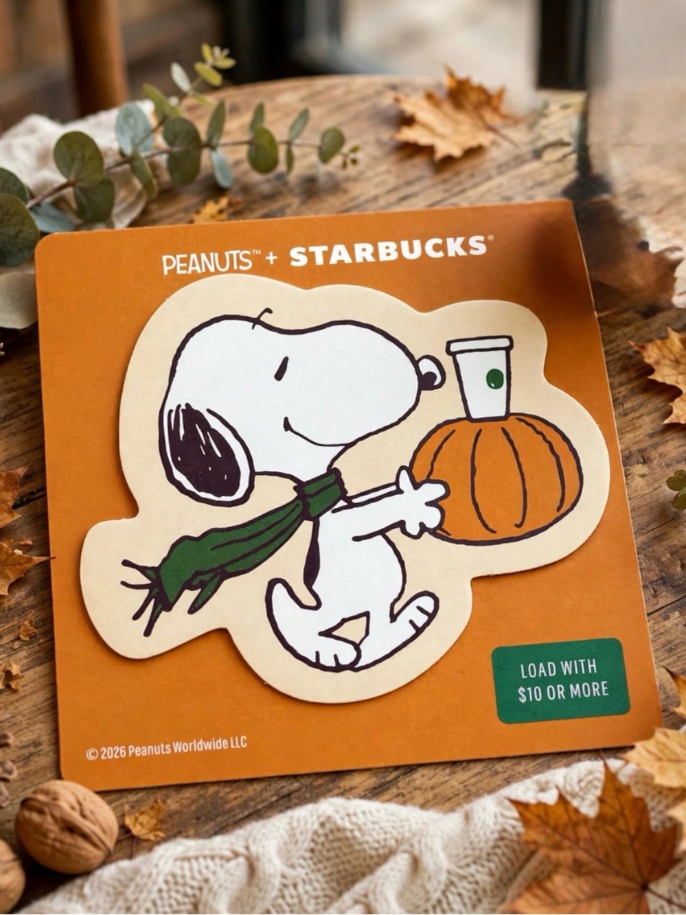 Starbucks Snoopy gift card